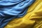 Flag of Ukraine waving in the wind. 3d rendering image.