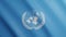 Flag of United Nations flag with Realistic Fabric Texture Waving in the Wind. United Nations Emblem Looping Seamless Background 3D