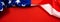Flag of the United States of America. Banner, national flag on a red background, top view and copy space photo