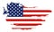 Flag of the United States of America, brush background. USA flag brush vector.