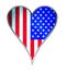 Flag of united states of america, heart shaped.