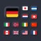 Flag of United States, Italy, China, France, Canada, Japan, Ireland, Kingdom, Nicaragua, Norway, Switzerland, Netherlands. Square