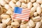 Flag of USA on pistachio nuts