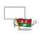 Flag vanuatu Scroll cute cartoon character bring a board