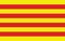 The flag vector of Catalonia in Spain, Senyera.