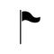 Flag vector waving illustration black pole shape flat flag symbol design