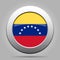 Flag of Venezuela. Shiny metal gray round button.