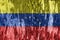 Flag of Venezuela, texture peeling paint on a wooden board for the whole frame