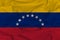Flag of Venezuela, Venezuela Flag, National symbol of Venezuela country. Fabric and flag of Venezuela