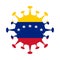 Flag of Venezuela in virus shape.