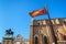 Flag of Venice near the Basilica di San Giovanni e Paolo in Venice, Italy