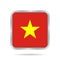 Flag of Vietnam, shiny metallic gray square button