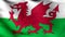 Flag of Wales or welsh. 3D rendering illustration of waving sign symbol