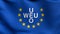 Flag of WEU or Western European Union. 3D rendering illustration of waving sign symbol