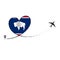 Flag Wyoming Love Romantic travel Airplane air plane Aircraft Aeroplane flying fly jet airline line path vector fun