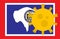 Flag of Wyoming State With Outbreak Viruses. Novel Coronavirus Disease COVID-19