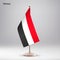 Flag of Yemen hanging on a flag stand.