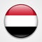 Flag of Yemen. Round glossy badge