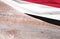 Flag Yemen and space for text on a wooden background