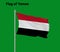Flag of Yemen, Yemen Flag, National symbol of Yemen country. Pole flag of Yemen