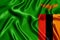 Flag of Zambia silk close-up