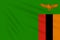 Flag Zambia swaying in wind, realistic vector