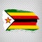 Flag Zimbabwe  from brush strokes. Flag Republic of Zimbabwe on transparent background for your web site design, logo, app, UI.