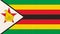 Flag of Zimbabwe. National Zimbabwean flag on fabric surface