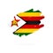 Flag of Zimbabwe. Vector illustration.  Brush stroke