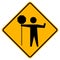 Flaggers In Road Ahead Warning Traffic Symbol Sign Isolate on White Background,Vector Illustration