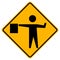 Flaggers In Road Ahead Warning Traffic Symbol Sign Isolate on White Background,Vector Illustration