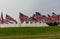 Flags at the 9/11 Memorial at the Southern California university campus