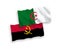 Flags of Algeria and Angola on a white background