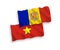 Flags of Andorra and Vietnam on a white background