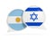 Flags of Argentina and israel inside chat bubbles
