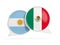 Flags of Argentina and mexico inside chat bubbles