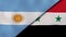 The flags of Argentina and Syria. News, reportage, business background. 3d illustration
