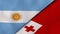 The flags of Argentina and Tonga. News, reportage, business background. 3d illustration