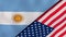 The flags of Argentina and United States. News, reportage, business background. 3d illustration