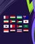 Flags Asian Nations 2023 Emblems Teams Countries Asian Football