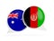 Flags of Australia and afghanistan inside chat bubbles