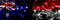 Flags of Australia, Australian vs Germany Hesse, civil, region. Smoke flag placed side by side on black background