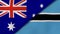 The flags of Australia and Botswana. News, reportage, business background. 3d illustration