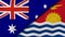 The flags of Australia and Kiribati. News, reportage, business background. 3d illustration