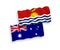 Flags of Australia and Republic of Kiribati on a white background