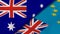 The flags of Australia and Tuvalu. News, reportage, business background. 3d illustration
