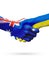 Flags Australia, Ukraine countries, partnership friendship, national sports team