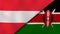 The flags of Austria and Kenya. News, reportage, business background. 3d illustration