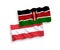 Flags of Austria and Kenya on a white background