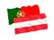 Flags of Austria and Portugal on a white background